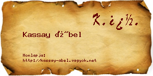 Kassay Ábel névjegykártya