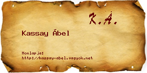 Kassay Ábel névjegykártya
