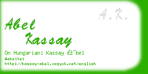 abel kassay business card